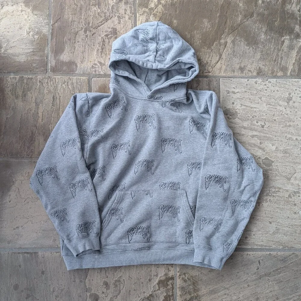 Revenge - All Over Embroidered Logo Hoodie (LARGE)